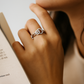 Elegant Interlocking Double Circle Zircon Ring for Women 925 Silver Finish Stylish Daily and Party Wear Finger Ring