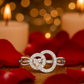 Elegant Interlocking Double Circle Zircon Ring for Women 925 Silver Finish Stylish Daily and Party Wear Finger Ring