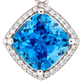 925 Silver Blue Topaz Halo Pendant Necklace for Women – Sparkling CZ Diamond Chain Design