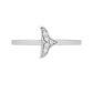 Whale Tail Zircon Ring for Women 925 Silver Finish Elegant Minimal Adjustable Finger Ring