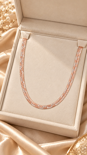 Rose Gold & Silver Two Tone Braided Chain
