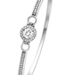 Silver Halo Solitaire Zircon Bangle for Women