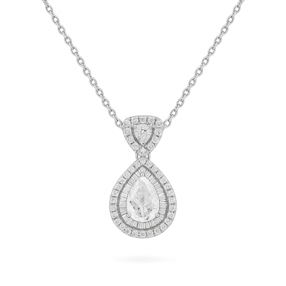 Rose Gold Plated Teardrop Pendant Necklace for Women – Luxury CZ Diamond Design