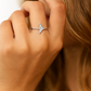 Whale Tail Zircon Ring for Women 925 Silver Finish Elegant Minimal Adjustable Finger Ring