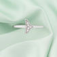 Whale Tail Zircon Ring for Women 925 Silver Finish Elegant Minimal Adjustable Finger Ring