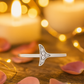 Whale Tail Zircon Ring for Women 925 Silver Finish Elegant Minimal Adjustable Finger Ring