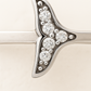 Whale Tail Zircon Ring for Women 925 Silver Finish Elegant Minimal Adjustable Finger Ring