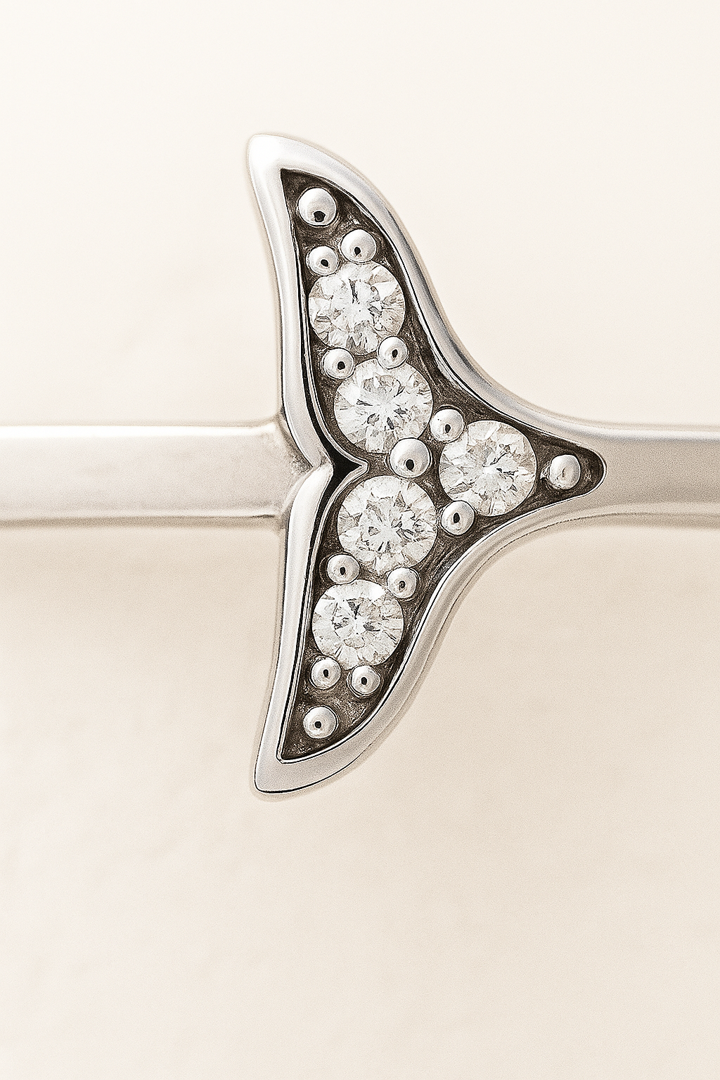 Whale Tail Zircon Ring for Women 925 Silver Finish Elegant Minimal Adjustable Finger Ring