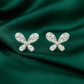 Elegant Butterfly CZ Stud Earrings for Women | Sparkling Silver-Tone Daily Wear