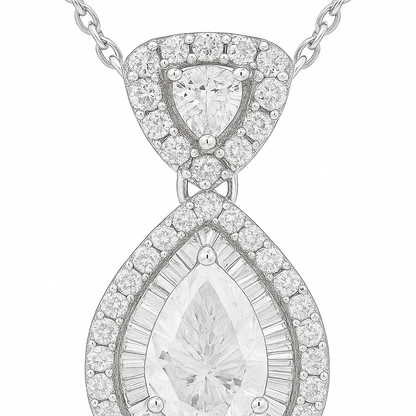 Rose Gold Plated Teardrop Pendant Necklace for Women – Luxury CZ Diamond Design