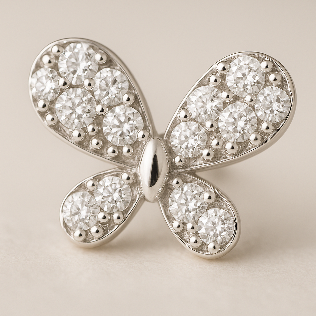 Elegant Butterfly CZ Stud Earrings for Women | Sparkling Silver-Tone Daily Wear