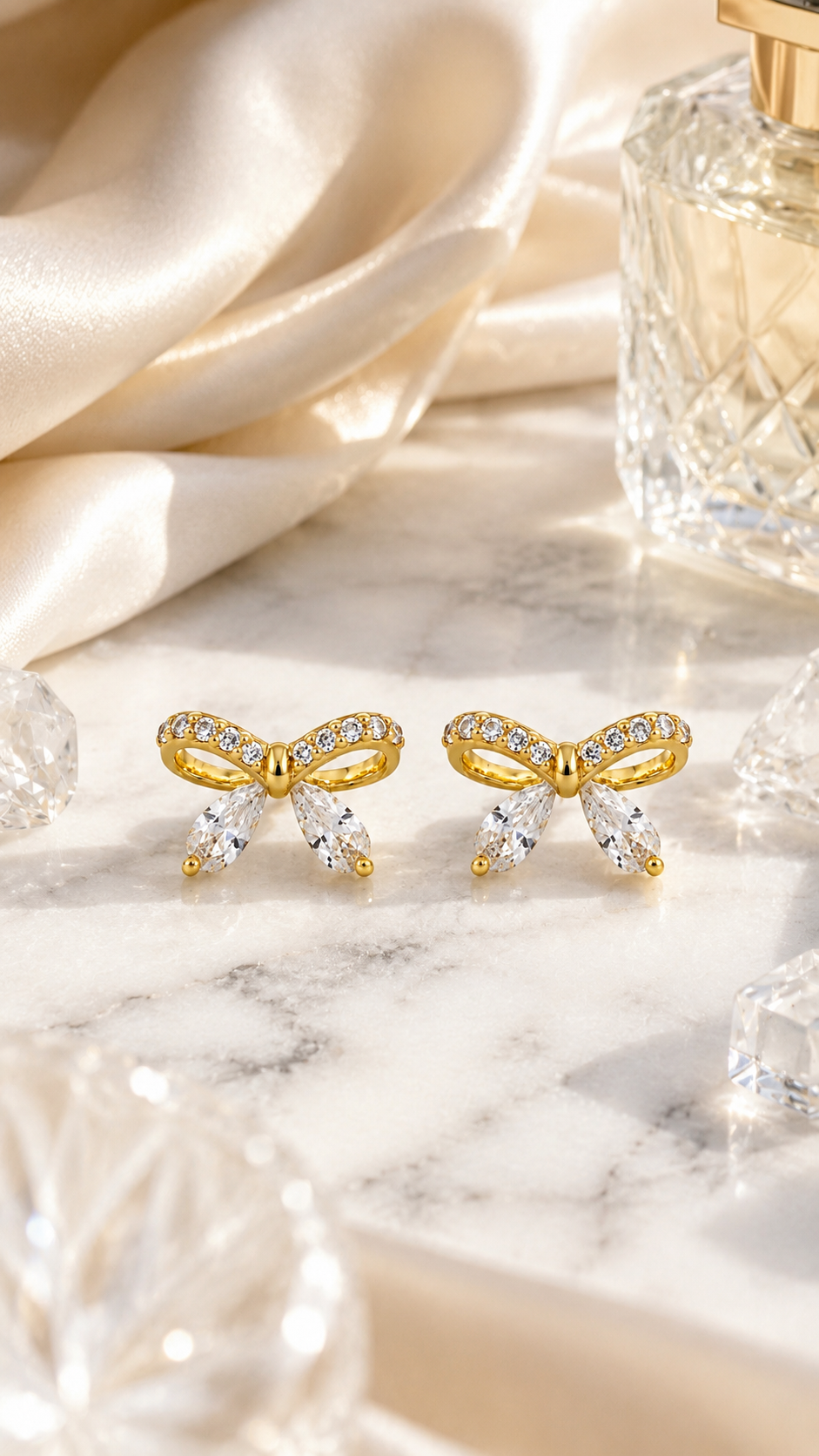 Gold-Plated Bow Earrings