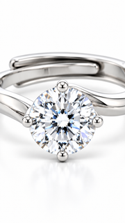 Silver CZ Solitaire Twist Ring
