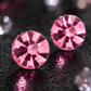 Pink Round Solitaire Earrings
