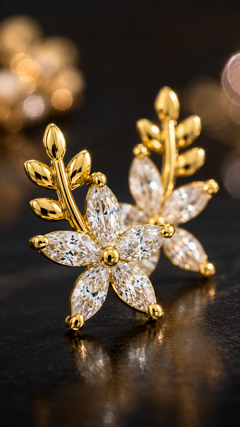 Flower & Leaf Earrings