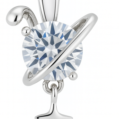 925 Silver Planet & Star CZ Stud Earrings – Cosmic Sparkle Design