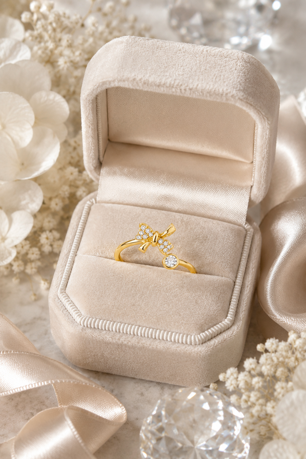 Gold Bow Open Ring