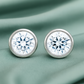 Silver Plated Round Solitaire Stud Earrings for Women – Elegant CZ Crystal Design