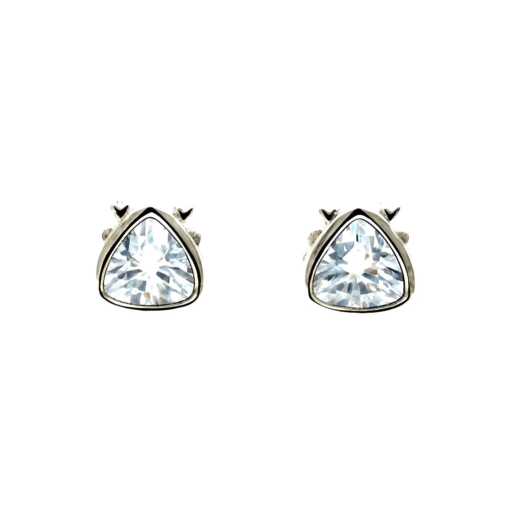 Elegant Triangle-Cut Solitaire Stud Earrings for Women | Sparkling Classic Daily Wear
