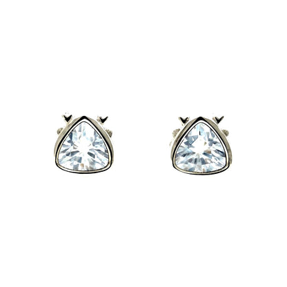 Elegant Triangle-Cut Solitaire Stud Earrings for Women | Sparkling Classic Daily Wear