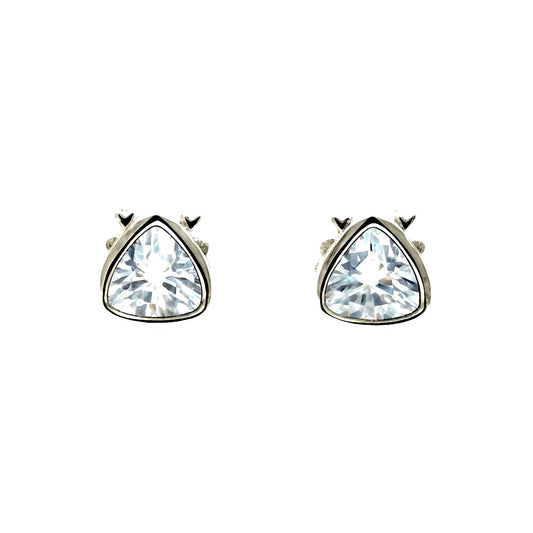 Elegant Triangle-Cut Solitaire Stud Earrings for Women | Sparkling Classic Daily Wear