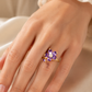 Pink Floral Pear-Cut Adjustable Open Ring