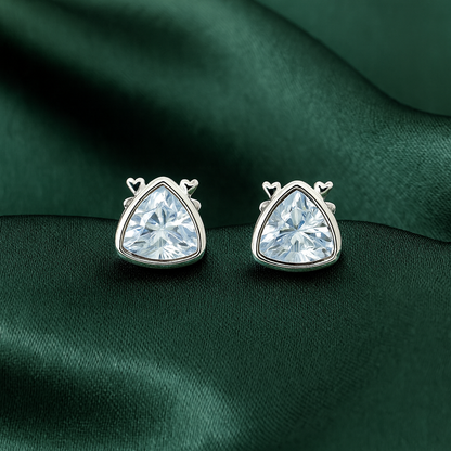 Elegant Triangle-Cut Solitaire Stud Earrings for Women | Sparkling Classic Daily Wear