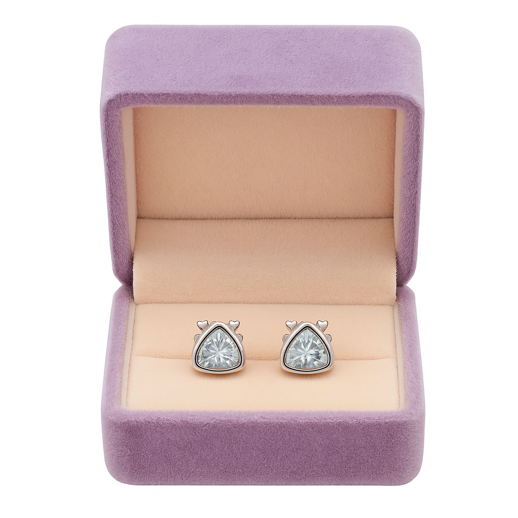 Elegant Triangle-Cut Solitaire Stud Earrings for Women | Sparkling Classic Daily Wear