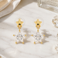 Gold Star CZ Drop Earrings