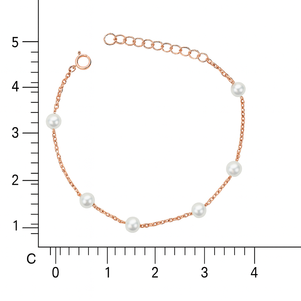 Silver Pearl Chain Bracelet for Women