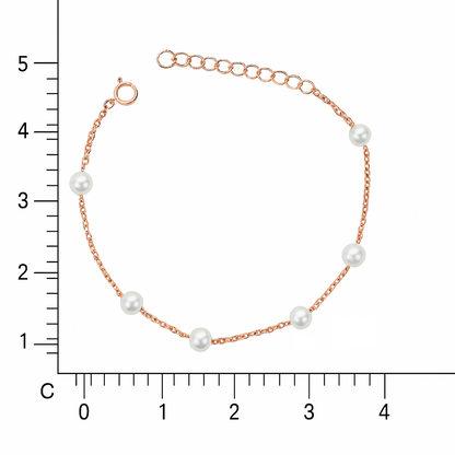 Silver Pearl Chain Bracelet for Women