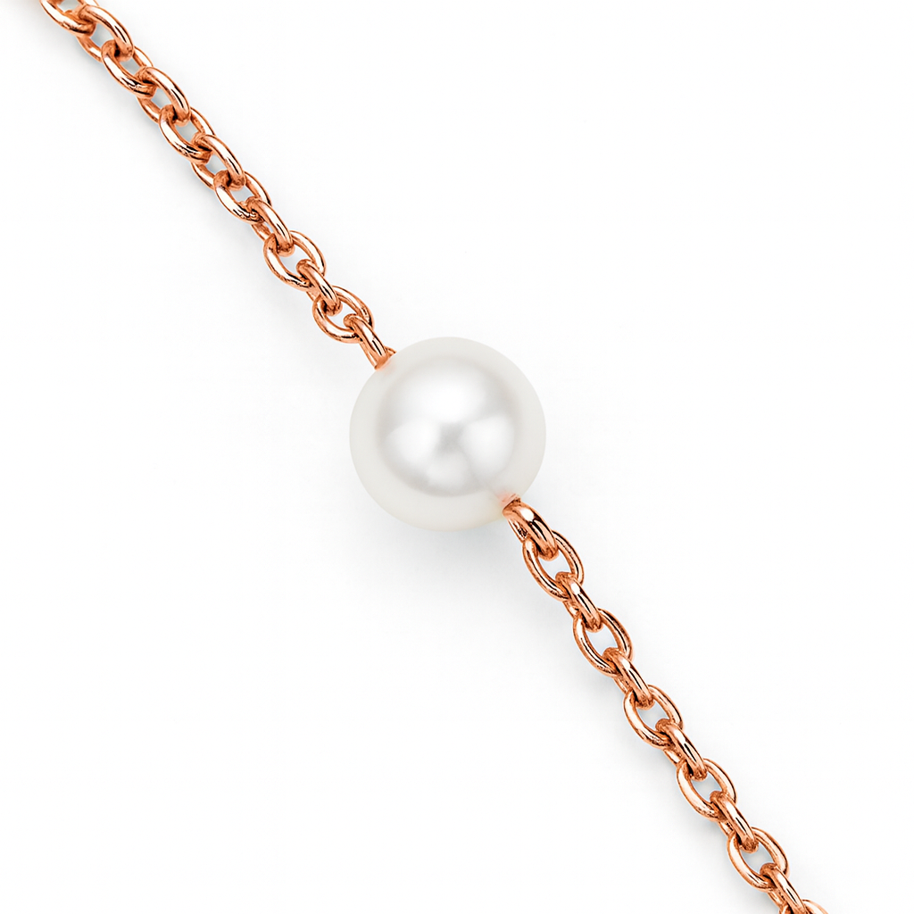 Silver Pearl Chain Bracelet for Women