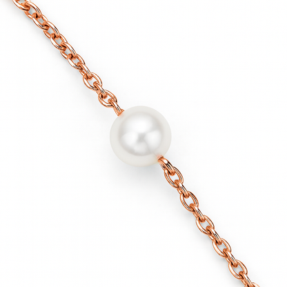 Silver Pearl Chain Bracelet for Women