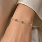 Multicolor Heart Halo Chain Bracelet