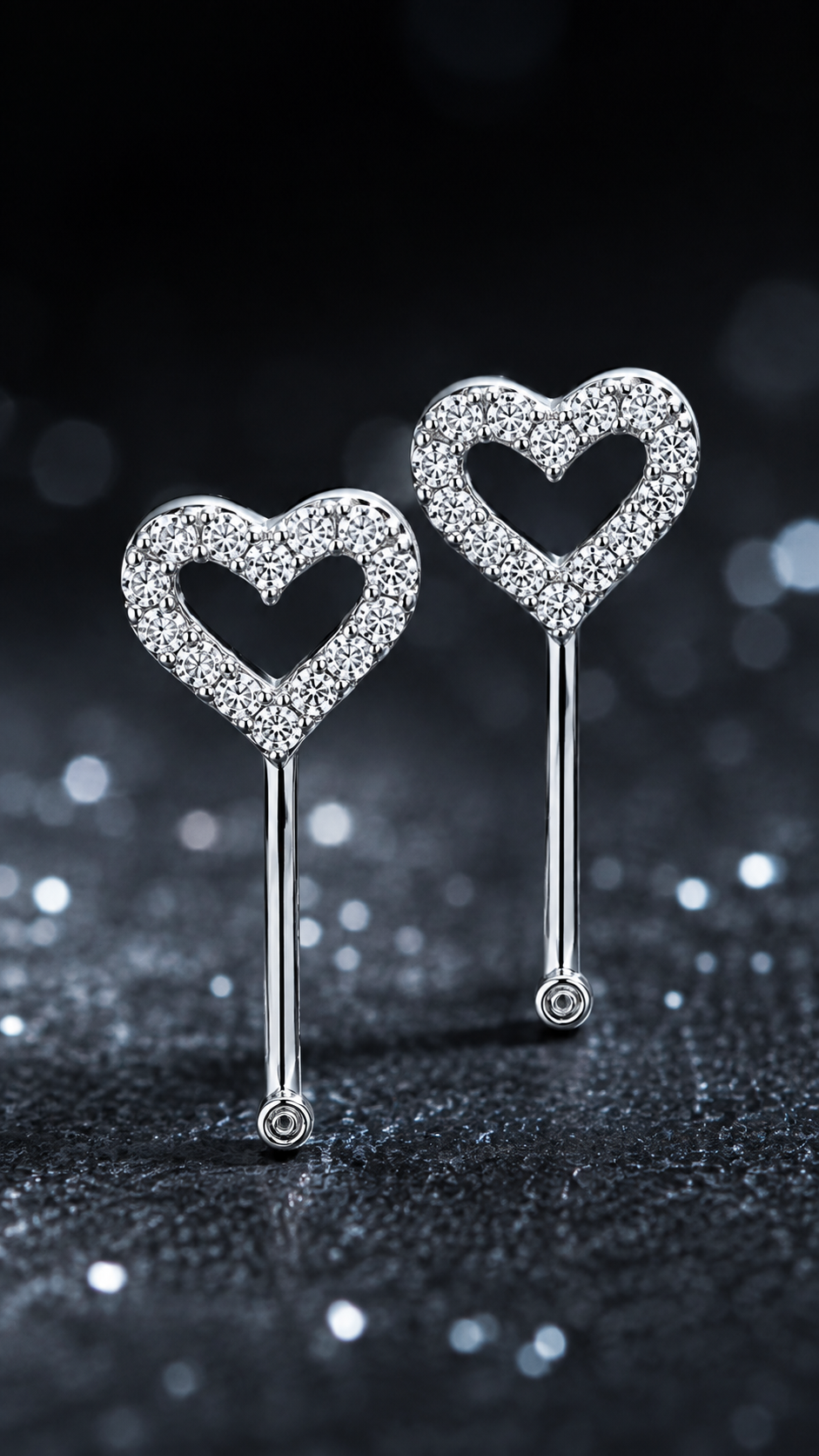 Open Heart Threader Earrings