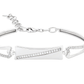 Silver Curve-Line CZ Bracelet for Women