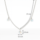 925 Silver Chain Necklace with 3 Crystal Charms – Elegant Minimalist Jewelry for Women