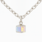 925 Silver Chain Necklace with 3 Crystal Charms – Elegant Minimalist Jewelry for Women