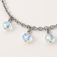 925 Silver Adjustable Chain Anklet with Crystal Bead Charms for Women