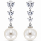 Triple Heart Pearl Drop Earrings