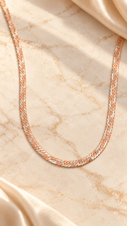 Rose Gold & Silver Two Tone Braided Chain