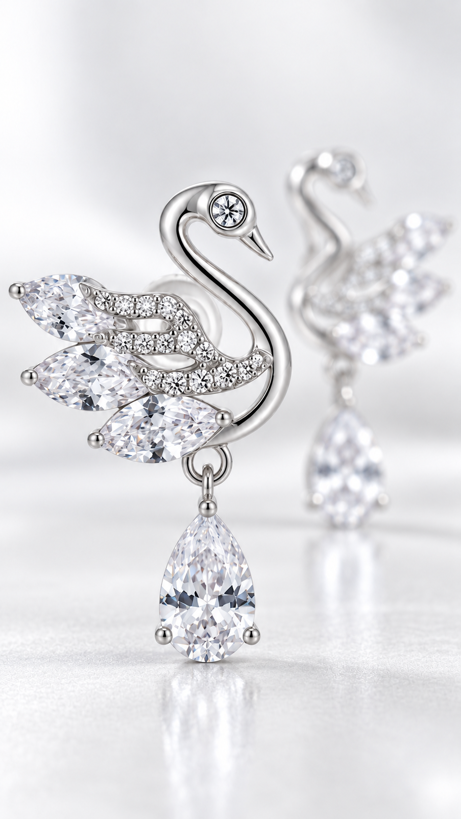 Swan Marquise Teardrop Earrings