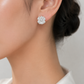 Elegant Silver Floral CZ Stud Earrings