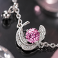 Pink Feather Swirl Charm Bracelet