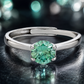 Mint Green Round-Cut Adjustable Ring