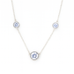 Triple Zircon Necklace for Women 925 Silver Finish Elegant Minimal Daily Wear Chain