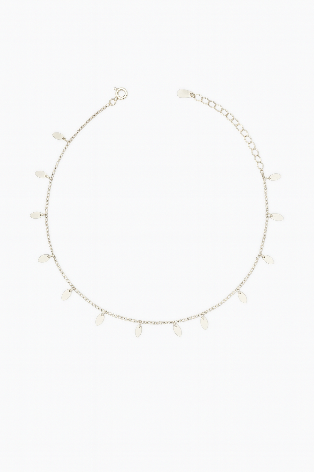 Elegant Silver Oval Drop Charm Anklet for Women & Girls | Minimal Daily Wear Adjustable Chain Anklet