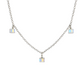 925 Silver Chain Necklace with 3 Crystal Charms – Elegant Minimalist Jewelry for Women