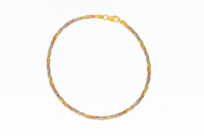 Elegant Silver Braided Rope Anklet for Women & Girls | Minimal Textured Daily Wear Adjustable Ankle Bracelet