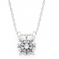 Silver Plated Solitaire Pendant Necklace for Women – Elegant CZ Diamond Chain
